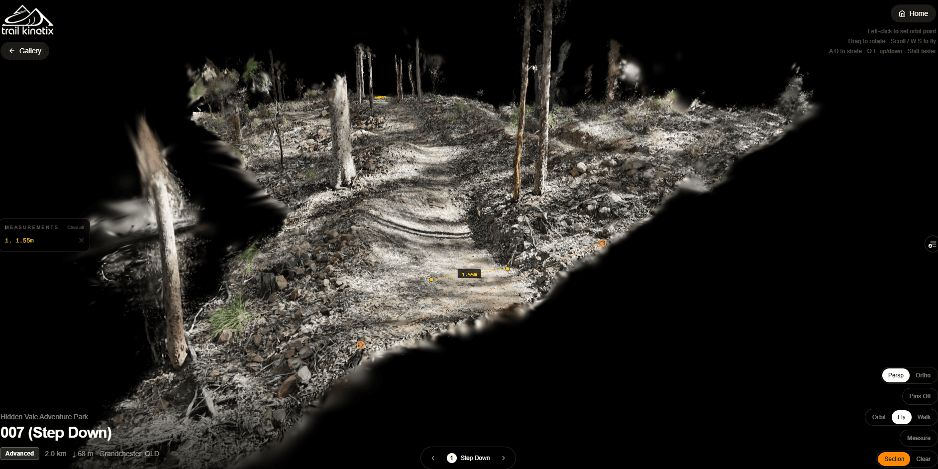 Trail construction on the ground